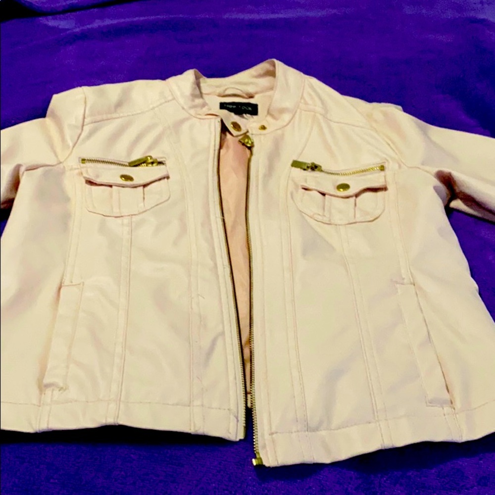 Pink faux leather jacket